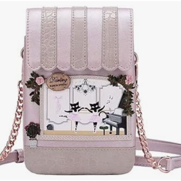 Vendula London Darling Dance Studio Mobile Phone Pouch Crossbody Pink - Picture 6 of 8